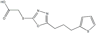 2-({5-[3-(thiophen-2-yl)propyl]-1,3,4-oxadiazol-2-yl}sulfanyl)acetic acid 구조식 이미지