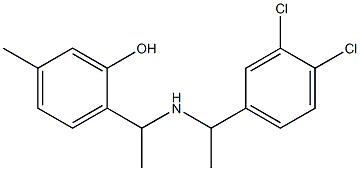 2-(1-{[1-(3,4-dichlorophenyl)ethyl]amino}ethyl)-5-methylphenol 구조식 이미지