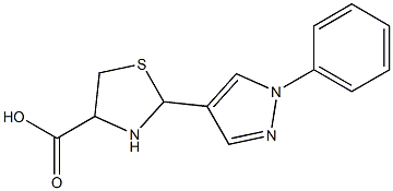 2-(1-phenyl-1H-pyrazol-4-yl)-1,3-thiazolidine-4-carboxylic acid Structure