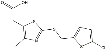 2-(2-{[(5-chlorothiophen-2-yl)methyl]sulfanyl}-4-methyl-1,3-thiazol-5-yl)acetic acid 구조식 이미지