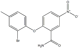 2-(2-bromo-4-methylphenoxy)-5-nitrobenzamide 구조식 이미지