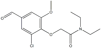 2-(2-chloro-4-formyl-6-methoxyphenoxy)-N,N-diethylacetamide 구조식 이미지
