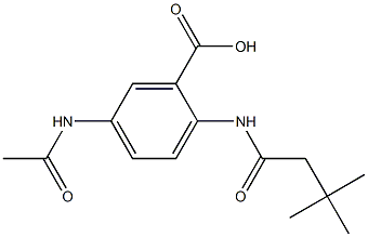 2-(3,3-dimethylbutanamido)-5-acetamidobenzoic acid 구조식 이미지