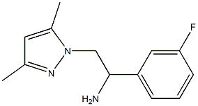 2-(3,5-dimethyl-1H-pyrazol-1-yl)-1-(3-fluorophenyl)ethan-1-amine 구조식 이미지
