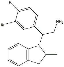 2-(3-bromo-4-fluorophenyl)-2-(2-methyl-2,3-dihydro-1H-indol-1-yl)ethan-1-amine Structure