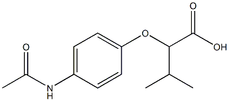 2-(4-acetamidophenoxy)-3-methylbutanoic acid 구조식 이미지