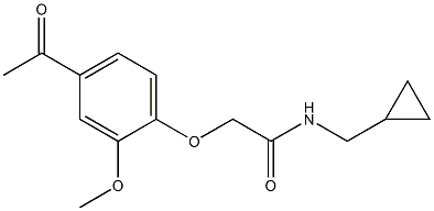 2-(4-acetyl-2-methoxyphenoxy)-N-(cyclopropylmethyl)acetamide Structure