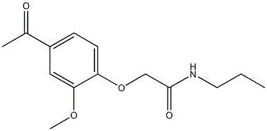 2-(4-acetyl-2-methoxyphenoxy)-N-propylacetamide 구조식 이미지