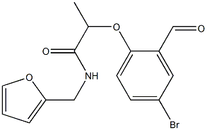 2-(4-bromo-2-formylphenoxy)-N-(furan-2-ylmethyl)propanamide 구조식 이미지