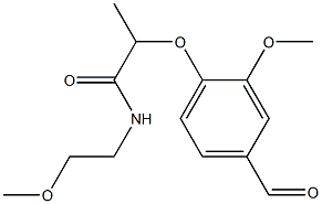 2-(4-formyl-2-methoxyphenoxy)-N-(2-methoxyethyl)propanamide 구조식 이미지