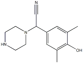 2-(4-hydroxy-3,5-dimethylphenyl)-2-(piperazin-1-yl)acetonitrile 구조식 이미지