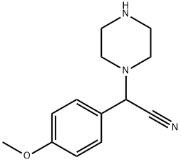 2-(4-methoxyphenyl)-2-(piperazin-1-yl)acetonitrile Structure