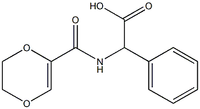 2-(5,6-dihydro-1,4-dioxin-2-ylformamido)-2-phenylacetic acid 구조식 이미지