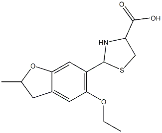 2-(5-ethoxy-2-methyl-2,3-dihydro-1-benzofuran-6-yl)-1,3-thiazolidine-4-carboxylic acid 구조식 이미지