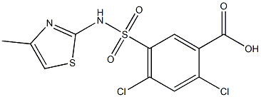 2,4-dichloro-5-[(4-methyl-1,3-thiazol-2-yl)sulfamoyl]benzoic acid 구조식 이미지