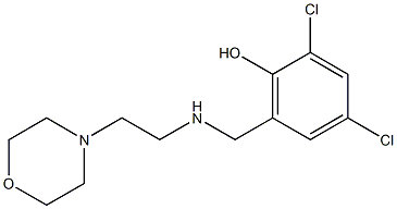 2,4-dichloro-6-({[2-(morpholin-4-yl)ethyl]amino}methyl)phenol 구조식 이미지