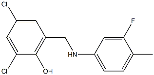 2,4-dichloro-6-{[(3-fluoro-4-methylphenyl)amino]methyl}phenol 구조식 이미지