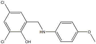 2,4-dichloro-6-{[(4-methoxyphenyl)amino]methyl}phenol 구조식 이미지