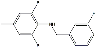 2,6-dibromo-N-[(3-fluorophenyl)methyl]-4-methylaniline Structure