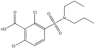 2,6-dichloro-3-(dipropylsulfamoyl)benzoic acid 구조식 이미지