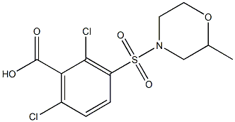 2,6-dichloro-3-[(2-methylmorpholine-4-)sulfonyl]benzoic acid Structure