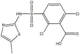 2,6-dichloro-3-[(5-methyl-1,3-thiazol-2-yl)sulfamoyl]benzoic acid Structure