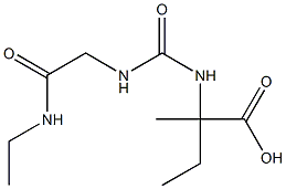 2-[({[2-(ethylamino)-2-oxoethyl]amino}carbonyl)amino]-2-methylbutanoic acid 구조식 이미지