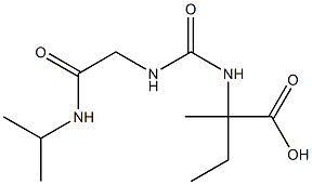 2-[({[2-(isopropylamino)-2-oxoethyl]amino}carbonyl)amino]-2-methylbutanoic acid 구조식 이미지