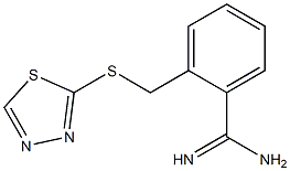 2-[(1,3,4-thiadiazol-2-ylsulfanyl)methyl]benzene-1-carboximidamide 구조식 이미지