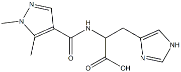 2-[(1,5-dimethyl-1H-pyrazol-4-yl)formamido]-3-(1H-imidazol-4-yl)propanoic acid 구조식 이미지