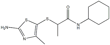 2-[(2-amino-4-methyl-1,3-thiazol-5-yl)sulfanyl]-N-cyclohexylpropanamide 구조식 이미지