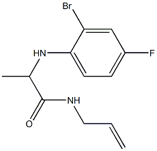 2-[(2-bromo-4-fluorophenyl)amino]-N-(prop-2-en-1-yl)propanamide Structure