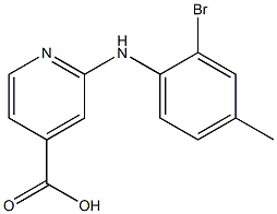 2-[(2-bromo-4-methylphenyl)amino]pyridine-4-carboxylic acid 구조식 이미지
