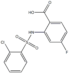 2-[(2-chlorobenzene)sulfonamido]-4-fluorobenzoic acid 구조식 이미지