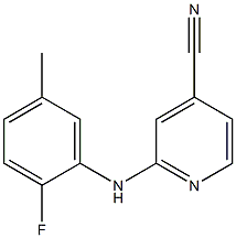 2-[(2-fluoro-5-methylphenyl)amino]pyridine-4-carbonitrile 구조식 이미지