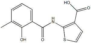 2-[(2-hydroxy-3-methylbenzene)amido]thiophene-3-carboxylic acid 구조식 이미지