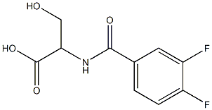 2-[(3,4-difluorophenyl)formamido]-3-hydroxypropanoic acid 구조식 이미지