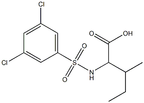 2-[(3,5-dichlorobenzene)sulfonamido]-3-methylpentanoic acid 구조식 이미지