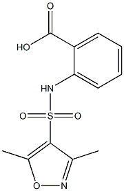 2-[(3,5-dimethyl-1,2-oxazole-4-)sulfonamido]benzoic acid 구조식 이미지