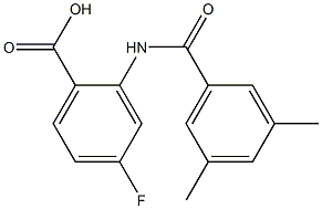 2-[(3,5-dimethylbenzene)amido]-4-fluorobenzoic acid 구조식 이미지