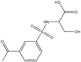 2-[(3-acetylbenzene)sulfonamido]-3-hydroxypropanoic acid Structure