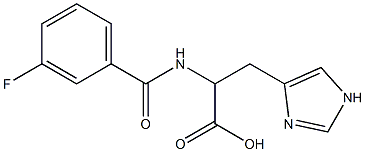 2-[(3-fluorobenzoyl)amino]-3-(1H-imidazol-4-yl)propanoic acid 구조식 이미지