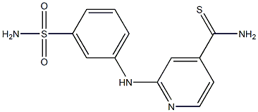 2-[(3-sulfamoylphenyl)amino]pyridine-4-carbothioamide 구조식 이미지