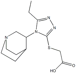 2-[(4-{1-azabicyclo[2.2.2]octan-3-yl}-5-ethyl-4H-1,2,4-triazol-3-yl)sulfanyl]acetic acid 구조식 이미지