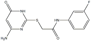 2-[(4-amino-6-oxo-1,6-dihydropyrimidin-2-yl)sulfanyl]-N-(3-fluorophenyl)acetamide 구조식 이미지