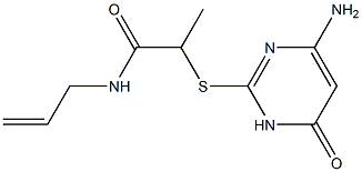 2-[(4-amino-6-oxo-1,6-dihydropyrimidin-2-yl)sulfanyl]-N-(prop-2-en-1-yl)propanamide 구조식 이미지