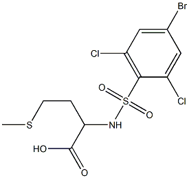 2-[(4-bromo-2,6-dichlorobenzene)sulfonamido]-4-(methylsulfanyl)butanoic acid Structure