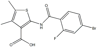 2-[(4-bromo-2-fluorobenzene)amido]-4,5-dimethylthiophene-3-carboxylic acid 구조식 이미지