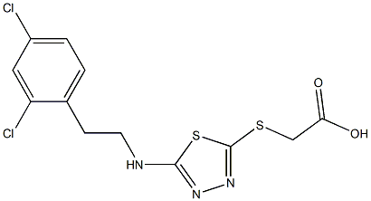 2-[(5-{[2-(2,4-dichlorophenyl)ethyl]amino}-1,3,4-thiadiazol-2-yl)sulfanyl]acetic acid 구조식 이미지