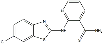 2-[(6-chloro-1,3-benzothiazol-2-yl)amino]pyridine-3-carbothioamide Structure